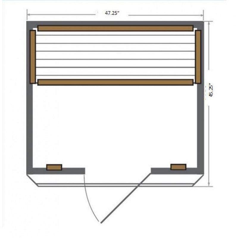 SunRay Saunas Evansport 2-Person FAR Infrared Sauna HL200K2