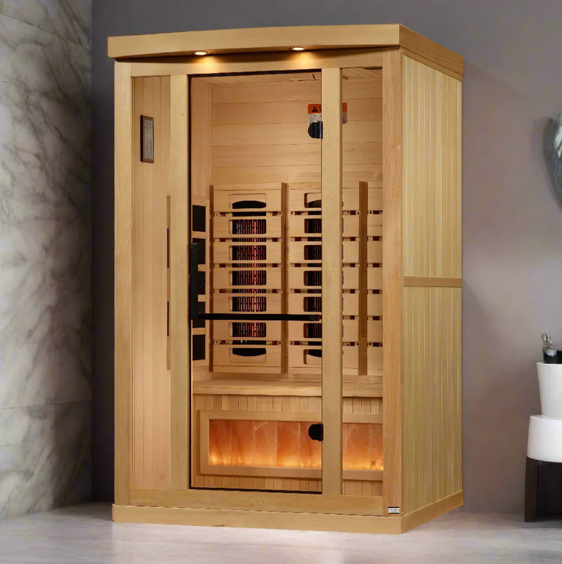 Golden Designs Reserve 1 Person Near Zero EMF Full Spectrum Infrared Sauna, GDI-8010-03