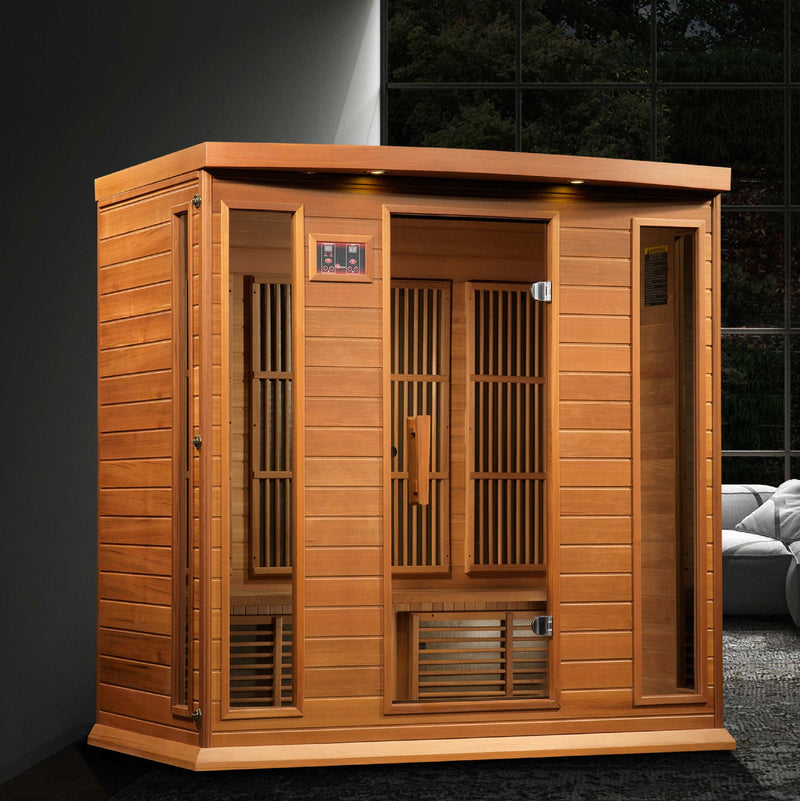 Maxxus Montilemar 4 Person Near Zero EMF FAR Infrared Canadian Red Cedar Sauna