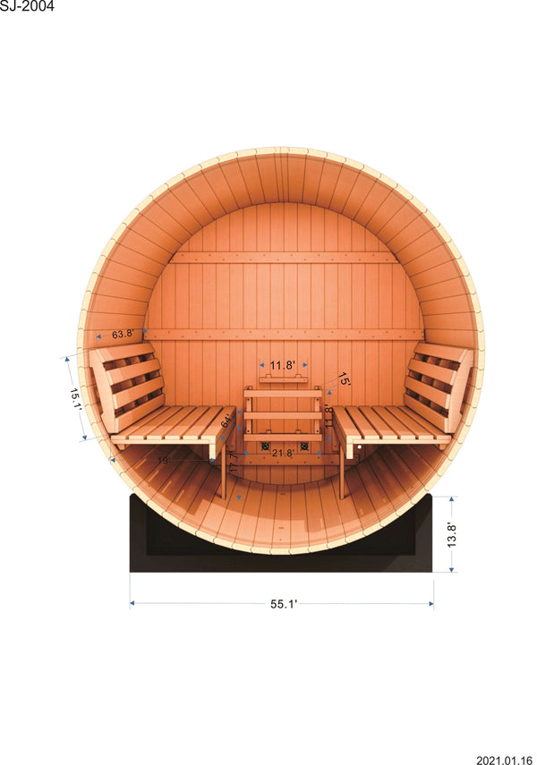 Golden Designs Arosa 4 Person Barrel Sauna